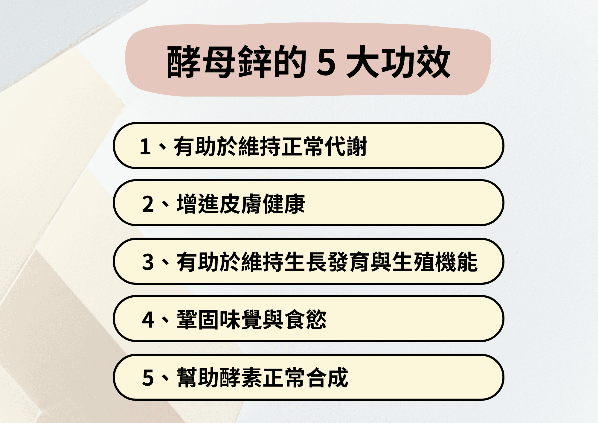 酵母鋅的 5 大功效