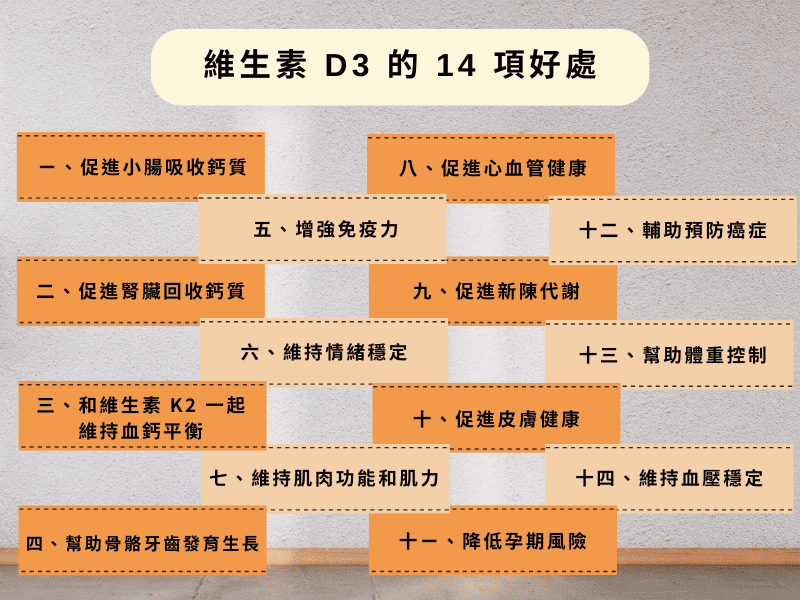 維生素 D3 對人體的 14 項好處